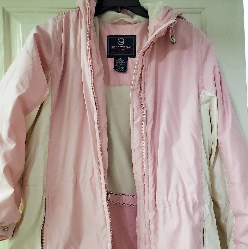 Free Country Women's winter jacket pink and white
